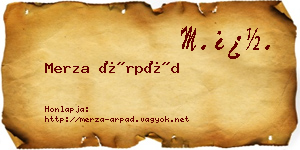 Merza Árpád névjegykártya